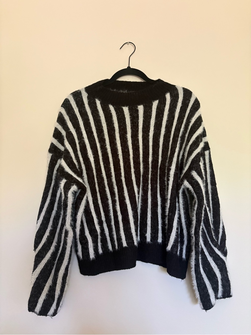 Striped Black & White Crewneck Sweater
